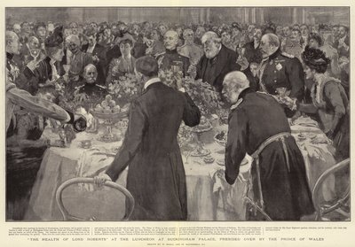 De gezondheid van Lord Roberts tijdens de lunch in Buckingham Palace, voorgezeten door de Prins van Wales door William Small