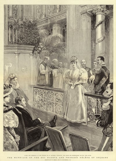 Het huwelijk van de hertog van Aosta en prinses Helene van Orleans door William Small