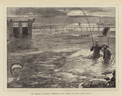 De Westelijke Hooglanden, Connemara, Zalmvissen bij Lough Corrib, Galway door William Small
