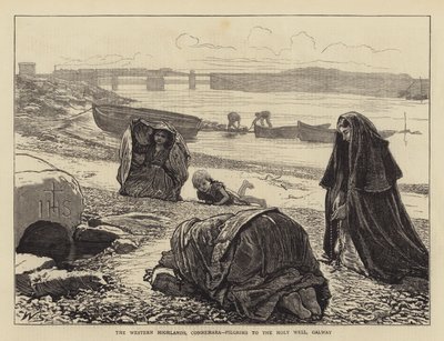 De Westelijke Hooglanden, Connemara, pelgrims naar de Heilige Bron, Galway door William Small