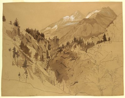 Studie van Landschap, Meiringen, Zwitserland door William Stanley Haseltine