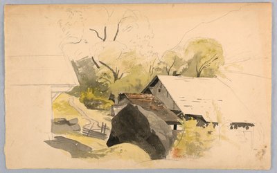 Studie van Landschap, Zwitserland door William Stanley Haseltine