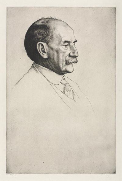 Thomas Hardy, naar rechts kijkend door William Strang