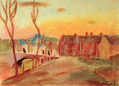 Dorfweg in Rosa door William Straube