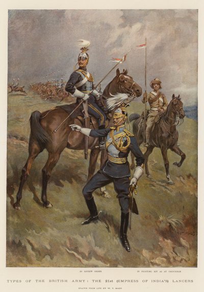 Types van het Britse leger, de 21e (Keizerin van India) Lansiers door William T. Maud