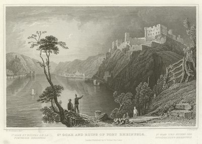 St Goar en ruïnes van Fort Rheinfels door William Tombleson