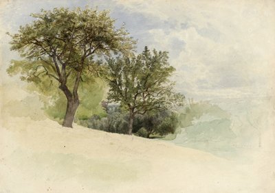 Landschap met bomen op een heuvel, 1880-85 door William Trost Richards