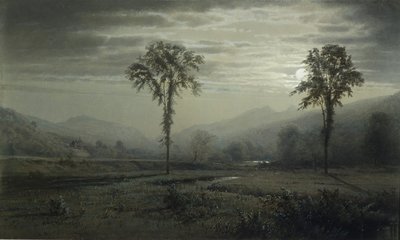 Maanlicht op Mount Lafayette, New Hampshire, 1873 door William Trost Richards