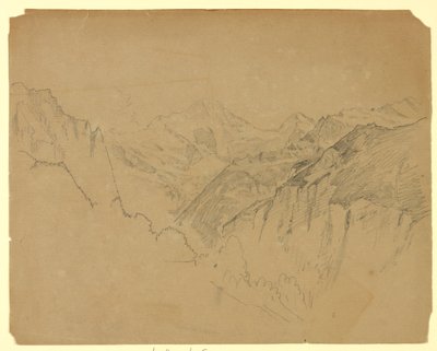 Studie van Landschap, Lauterbrunnen, Zwitserland door William Trost Richards