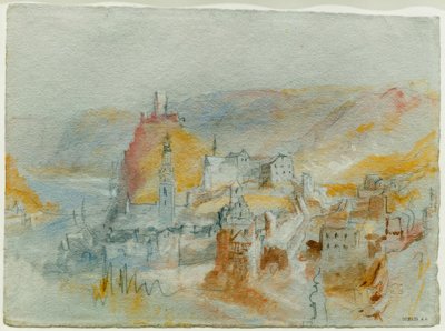 Cochem gezien vanaf boven het Endertal door Joseph Mallord William Turner