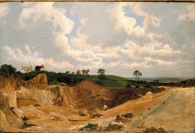 Grindgroeve op Shotover Hill, nabij Oxford, ca. 1818 door Joseph Mallord William Turner