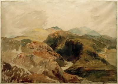 Yr Aran en Y Wyddfa vanaf de hellingen van Moel Hebog door Joseph Mallord William Turner