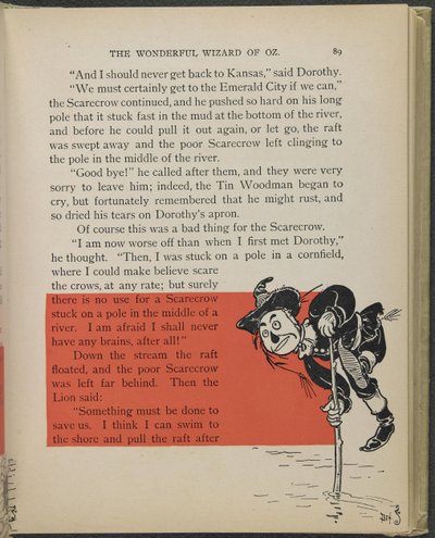 Illustratie uit "De wonderbaarlijke tovenaar van Oz" door Lyman Frank Baum door William Wallace Denslow