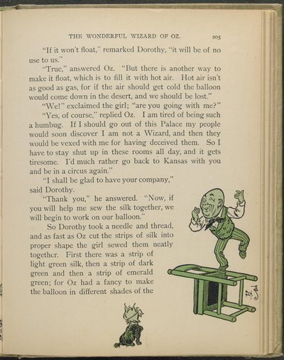Illustratie uit "De wonderbaarlijke tovenaar van Oz" door Lyman Frank Baum door William Wallace Denslow