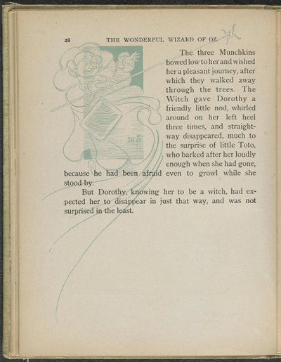 Illustratie uit "De wonderbaarlijke tovenaar van Oz" door Lyman Frank Baum door William Wallace Denslow