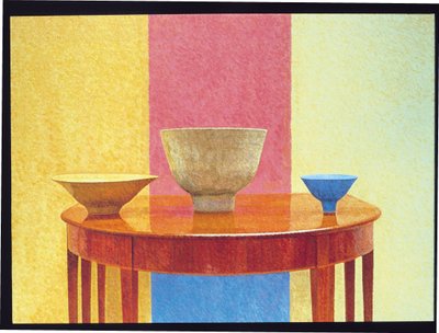 Stilleven, drie Lucie Rie kommen door William Wilkins