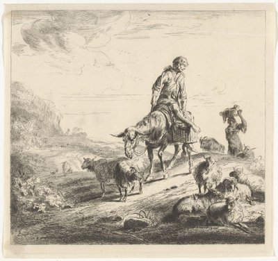 Man op een ezel door William Young Ottley