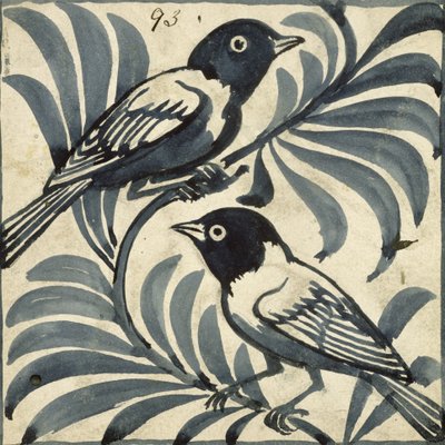 Blauwe vogels door William de Morgan