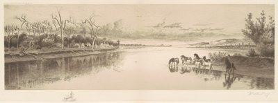 Zonder titel (Native American kamp) door William de la Montagne Cary