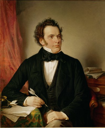 Franz Schubert ... (olieverf op doek) door Willibrord Joseph Mahler or Maehler