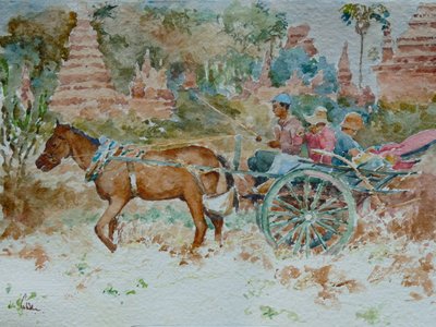924 Een rit rond de tempels, Bagan door Wilson Clive