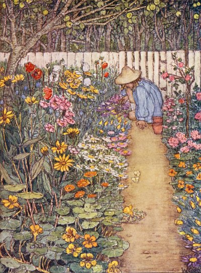 Kinderboek over tuinieren: Een kruidachtige border door Winifred Cayley Robinson
