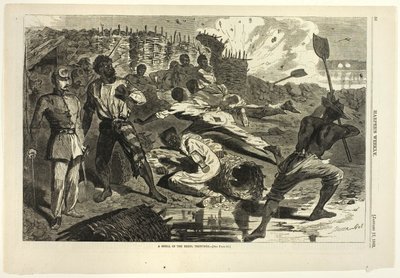 Een granaat in de loopgraven van de rebellen door Winslow Homer