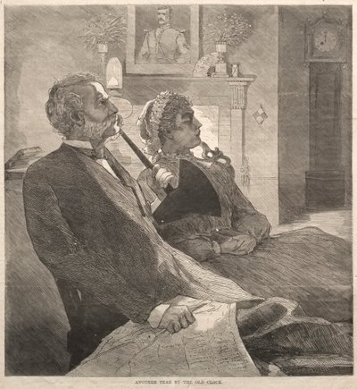 Nog een jaar bij de oude klok, 1870 door Winslow Homer