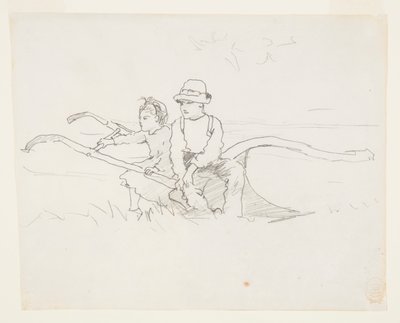 Jongen en meisje op een ploeg door Winslow Homer