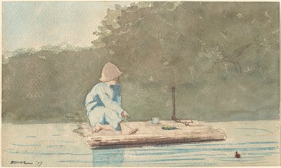 Jongen op een vlot door Winslow Homer
