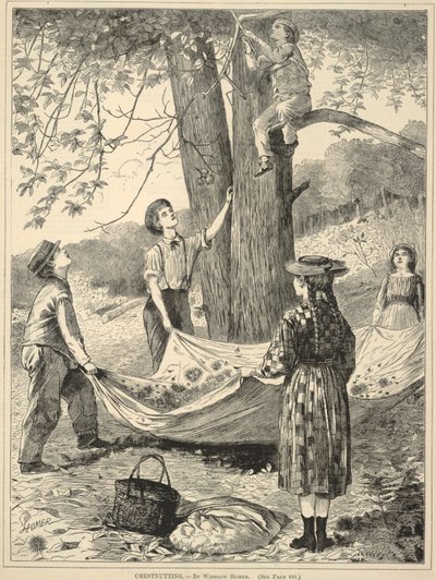 Chestnutting, uit Every Saturday: Een Geïllustreerd Tijdschrift van Keuzelezen, 29 oktober 1870 door Winslow Homer