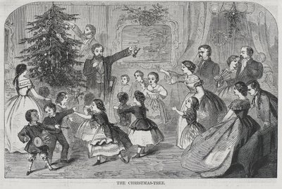 Kerstmis - Het verzamelen van groenblijvende planten De kerstboom door Winslow Homer