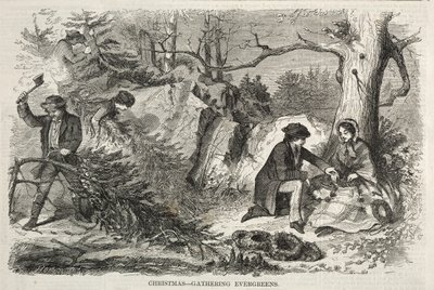 Kerst – Evergreens verzamelen door Winslow Homer