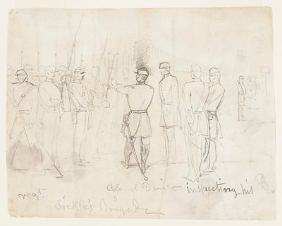 Kol. Dwight inspecteert zijn regiment door Winslow Homer