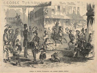 Corner of Winter, Washington and Summer Streets, Boston, uit Ballou
