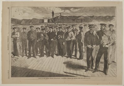 Bemanning van de Amerikaanse stoomsloep Colorado, aangemonsterd in Boston, juni 1861 door Winslow Homer