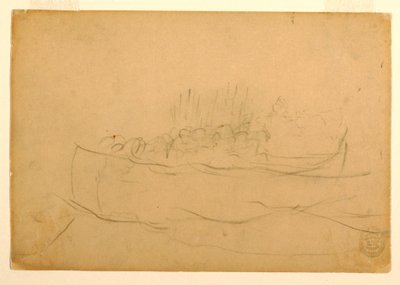 Tekening, Een sloep vol mannen, 1881-82 door Winslow Homer