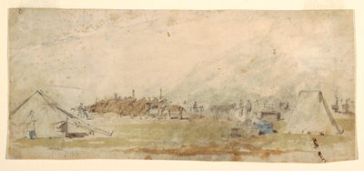 Tekening, legerkampement, 1862 door Winslow Homer