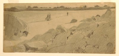 Tekening, Strand bij Marshfield, 1869-74 door Winslow Homer