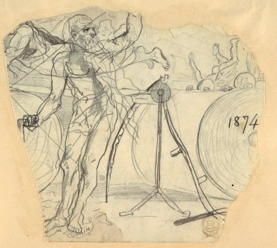 Tekening, Vadertje Tijd, 1874 door Winslow Homer