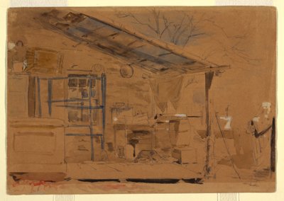 Tekening, Huis met veranda, ca. 1858-60 door Winslow Homer