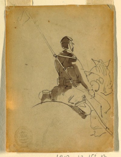 Tekening, Lansier te paard, 1862 door Winslow Homer