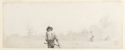Tekening, Man met zeis, ca. 1865 door Winslow Homer