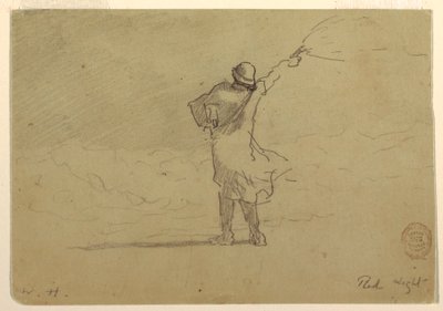 Tekening, "Rood licht", waarschijnlijk 1883 door Winslow Homer