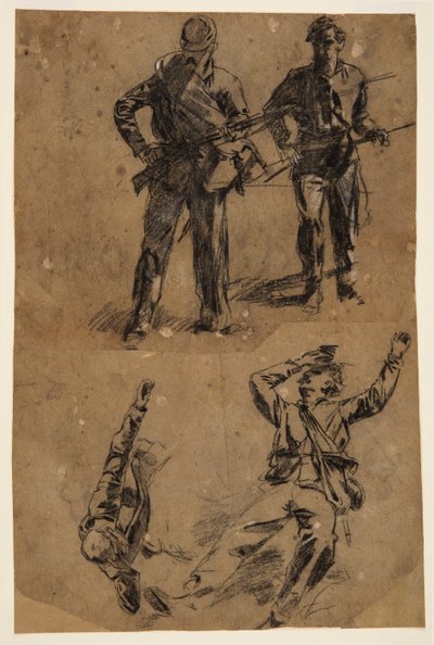Tekening, Studies van soldaten, 1863-65 door Winslow Homer