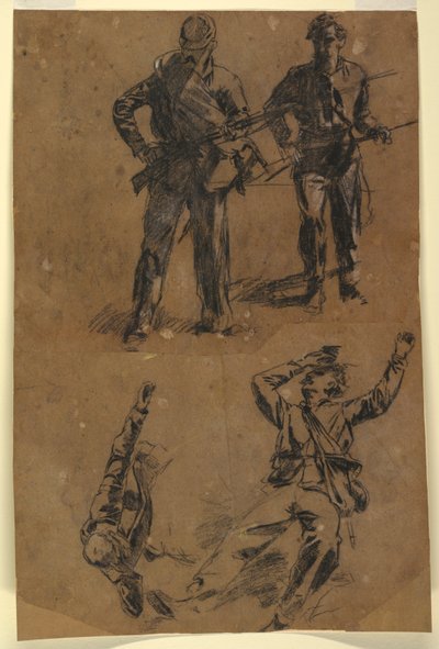 Tekening, Studies van soldaten, 1863-65 door Winslow Homer