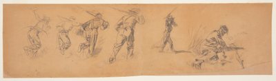 Tekening, Studies van soldaten, 1863-65 door Winslow Homer