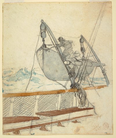 Tekening, Studie voor "Het signaal van nood", 1881 door Winslow Homer
