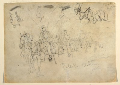 Tekening, Talbots Batterij, 1862 door Winslow Homer