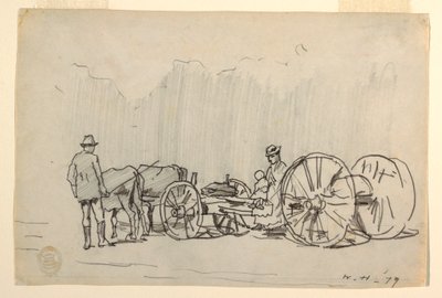 Tekening, Ossenjuk, 1879 door Winslow Homer